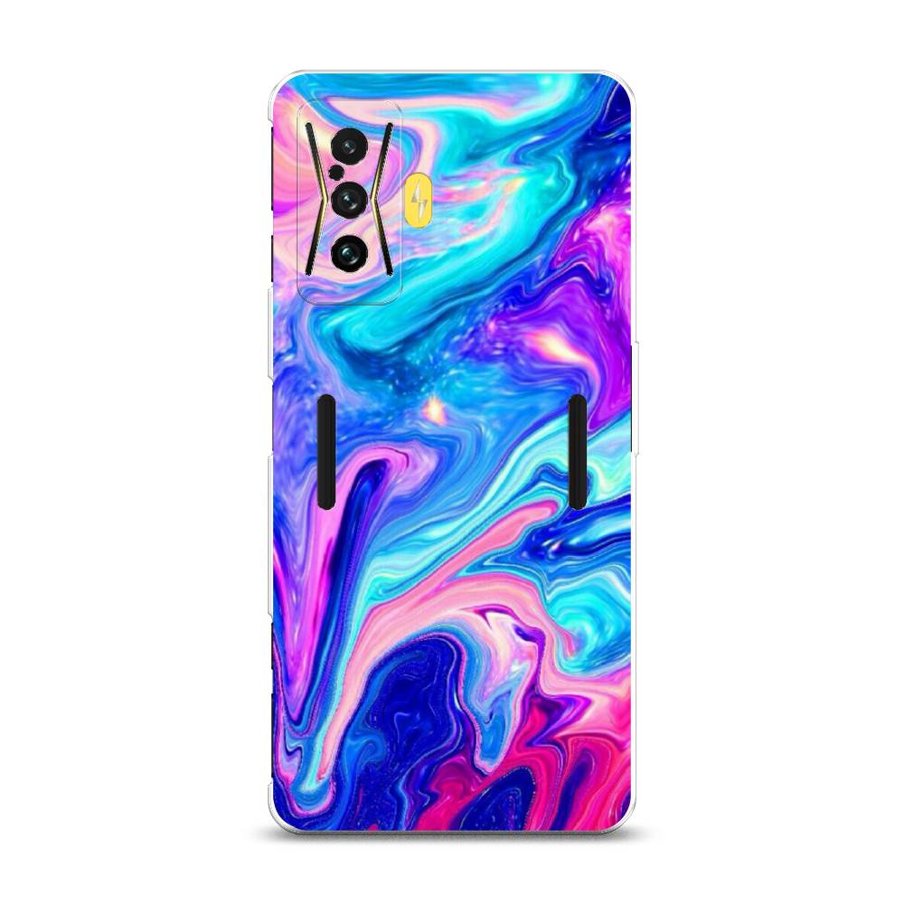 фото Силиконовый чехол "потеки краски" на xiaomi poco f4 gt awog