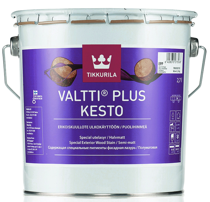 

Фасадная лазурь TIKKURILA Valtti Plus Kesto Opp (Валтти Плюс Кесто Опп) 2,7л