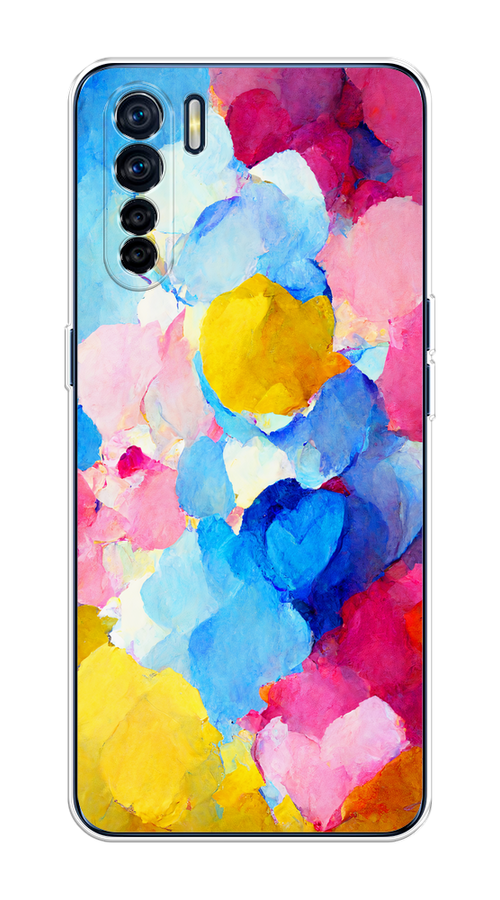 

Чехол на Oppo A91/Reno 3 "Яркие пятна", Синий;голубой;желтый;розовый, 254250-1