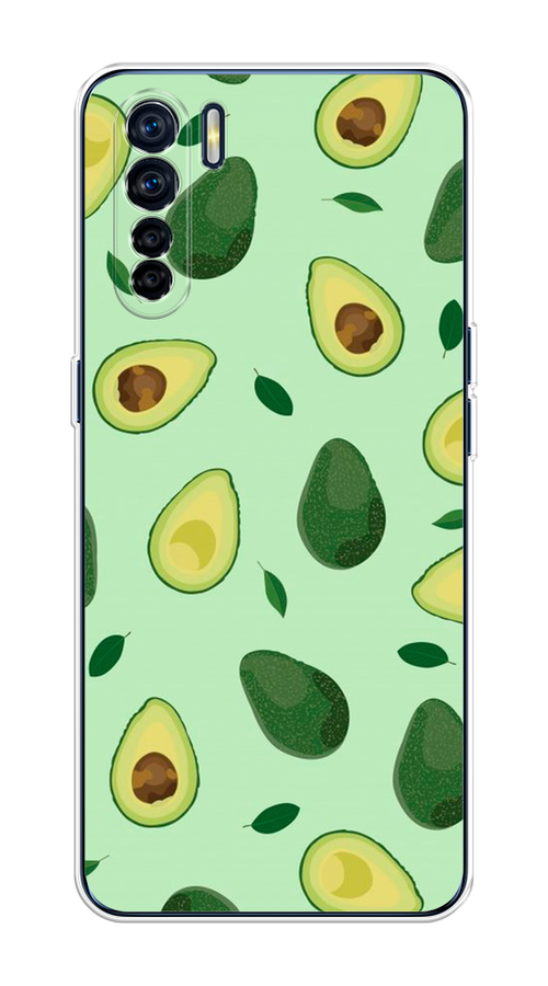 

Чехол на Oppo A91/Reno 3 "Blue avocado", Коричневый;зеленый, 254250-1