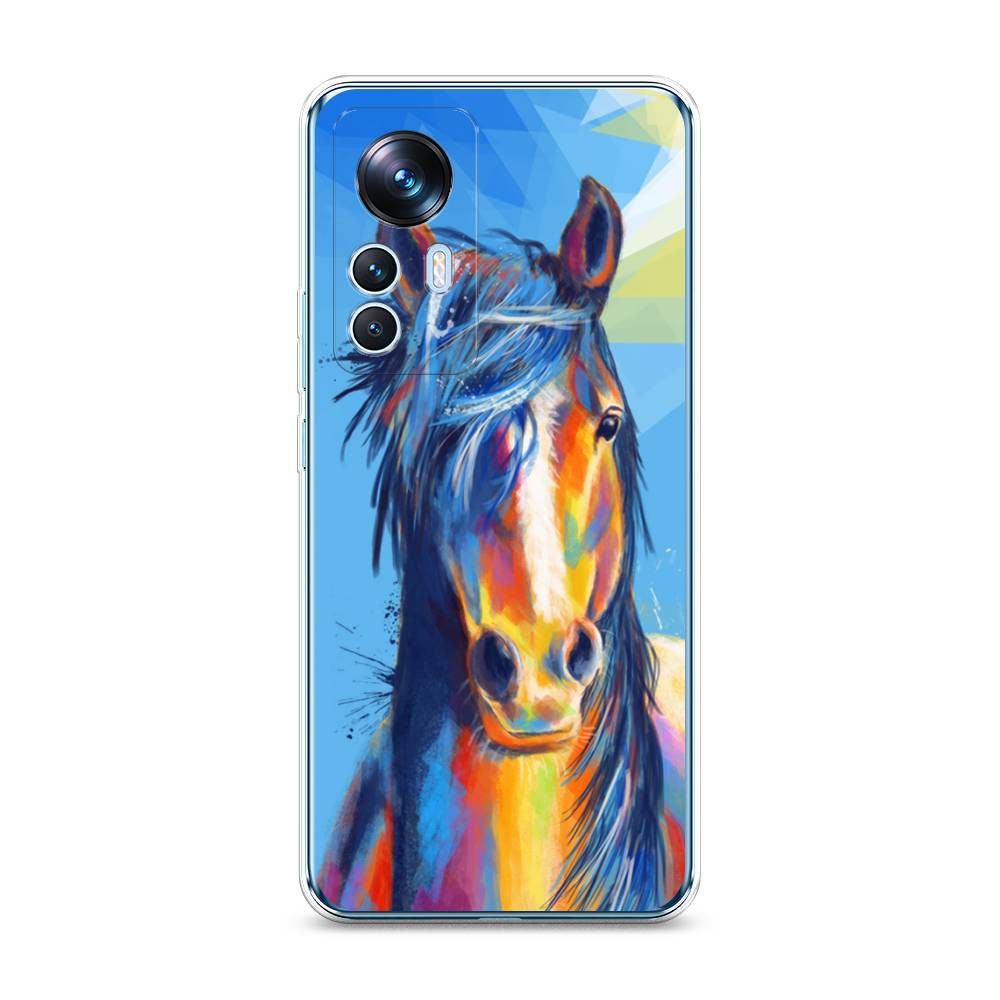 

Чехол на Xiaomi 12T "Лошадь арт 3", Голубой;желтый;синий, 316650-1