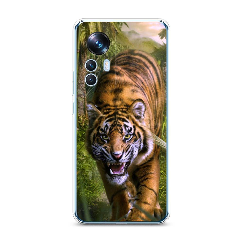 

Чехол на Xiaomi 12T "Тигр в джунглях 2", Оранжевый;зеленый, 316650-1