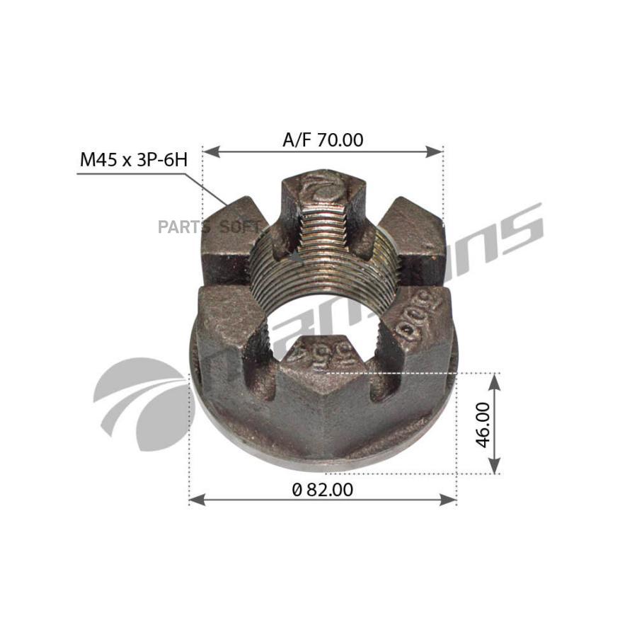 Гайка Bpw Ступицы Корончатая (М42х3 Sw65) Mansons Mansons арт. 300.354