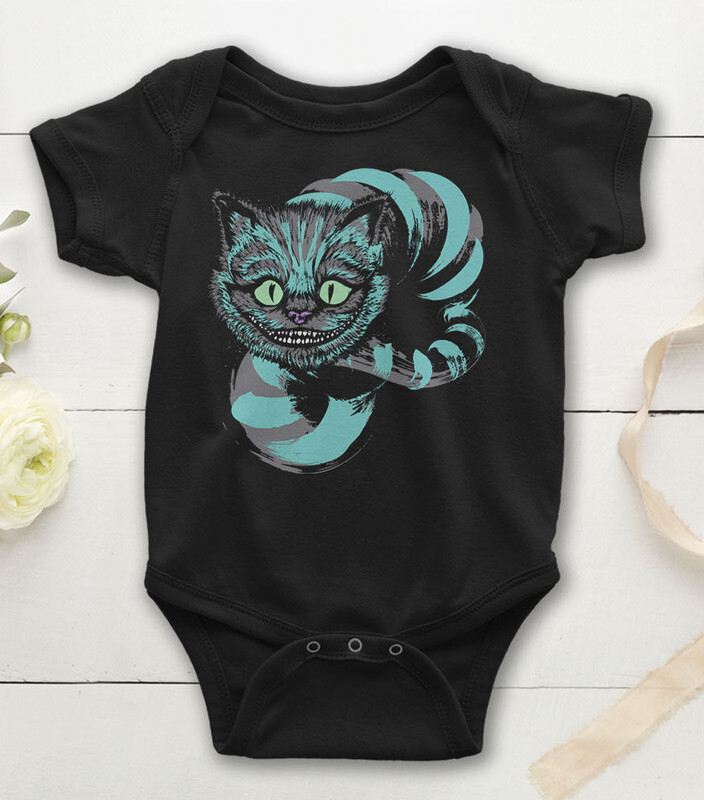 

Боди детское WILD CHILD Чеширский кот, цв.черный р.74, Чеширский кот