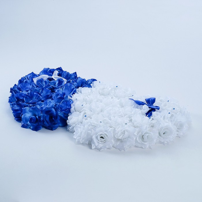 

Украшение на авто "Сердца", 52х90х5 см, бело-синее, Свадьба в синих оттенках