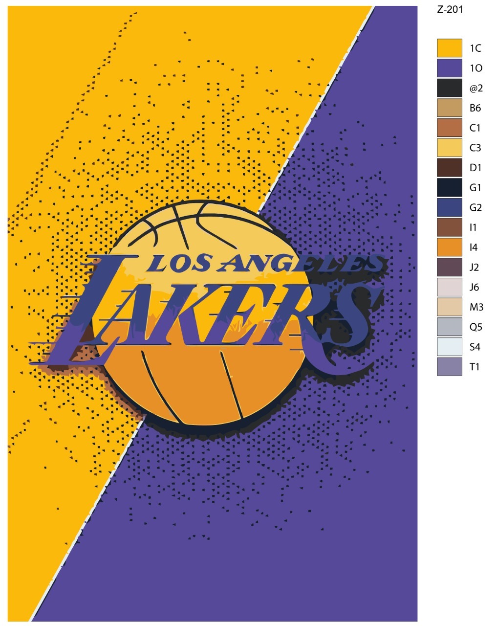 

Картина по номерам BRUSHES-PAINTS Z-201, Логотип баскетбольной команды Lakers