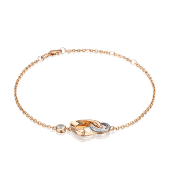 Браслет из комбинированного золота с топазом р. 21 PLATINA jewelry 05-0704-00-201-1111