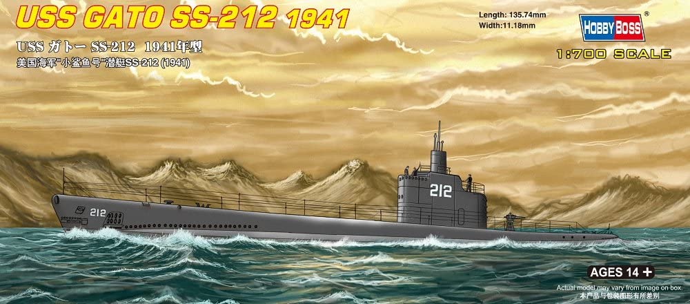 фото Сборная модель hobbyboss 1/700 uss gato ss-212 1941 87012