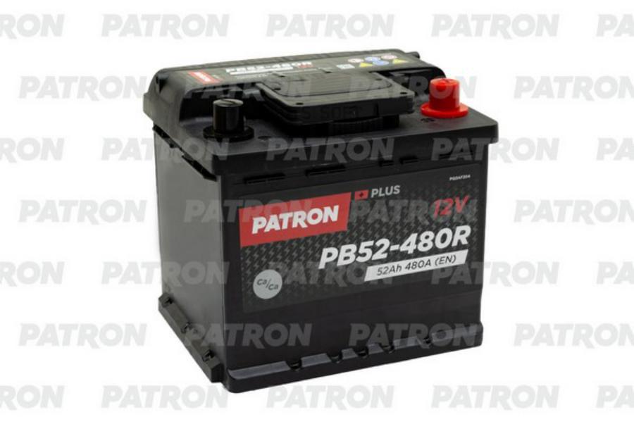 АКБ PATRON PLUS 12V 52AH 480A (R+) 207x175x190mm 12,2kg