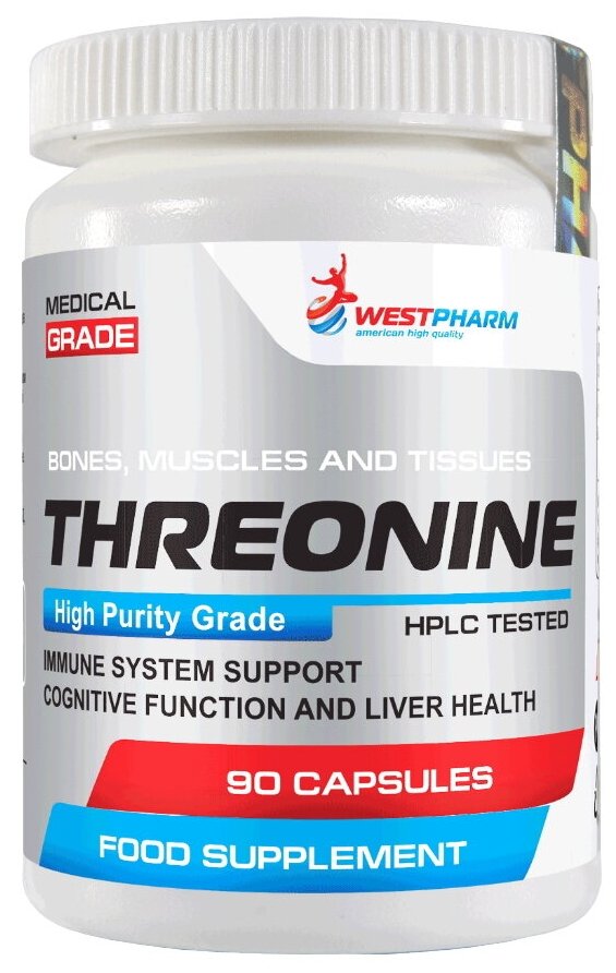 Треонин WestPharm Threonine, 90 капсул, 500мг