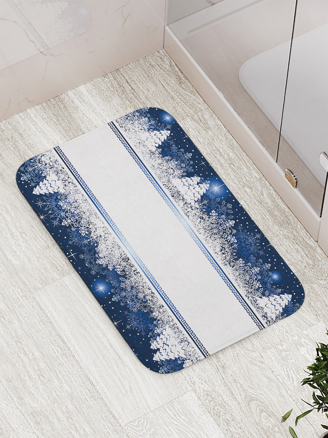 

Коврик противоскользящий JoyArty "Снежные ели" для ванной, сауны, бассейна, 77х52 см, Снежные ели