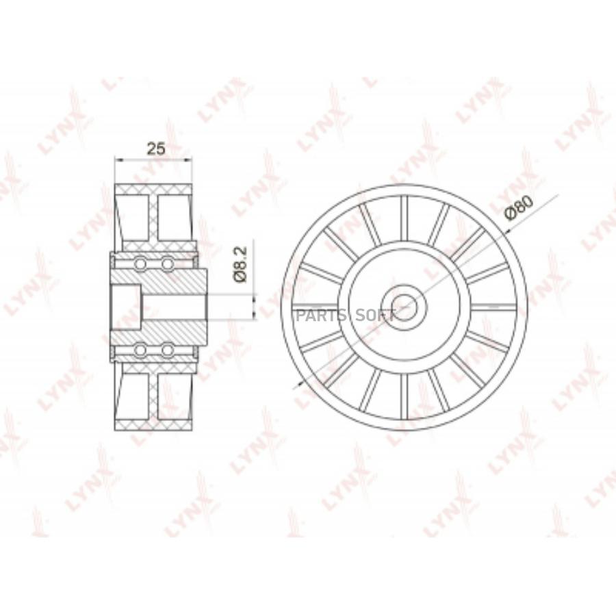 

Ролик натяжителя поликлин.ремня LYNXauto pb5008