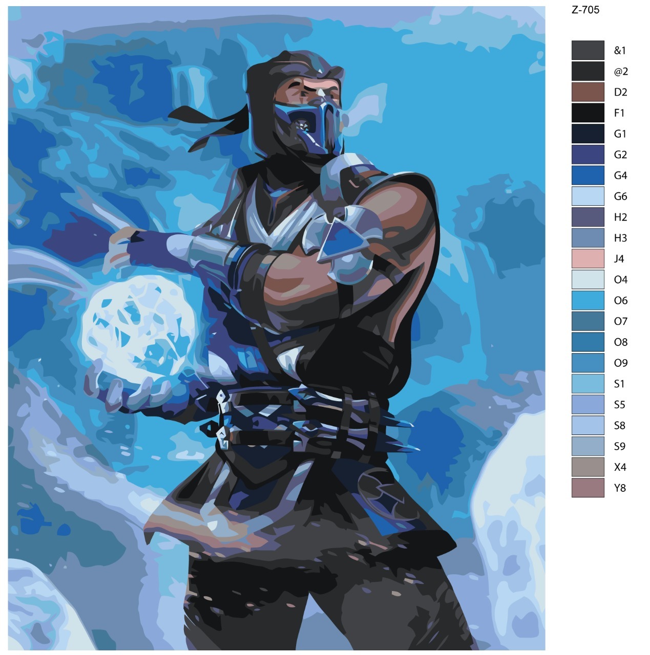 

Картина по номерам BRUSHES-PAINTS Z705, Саб Зиро- Мортал Комбат(Mortal Combat)