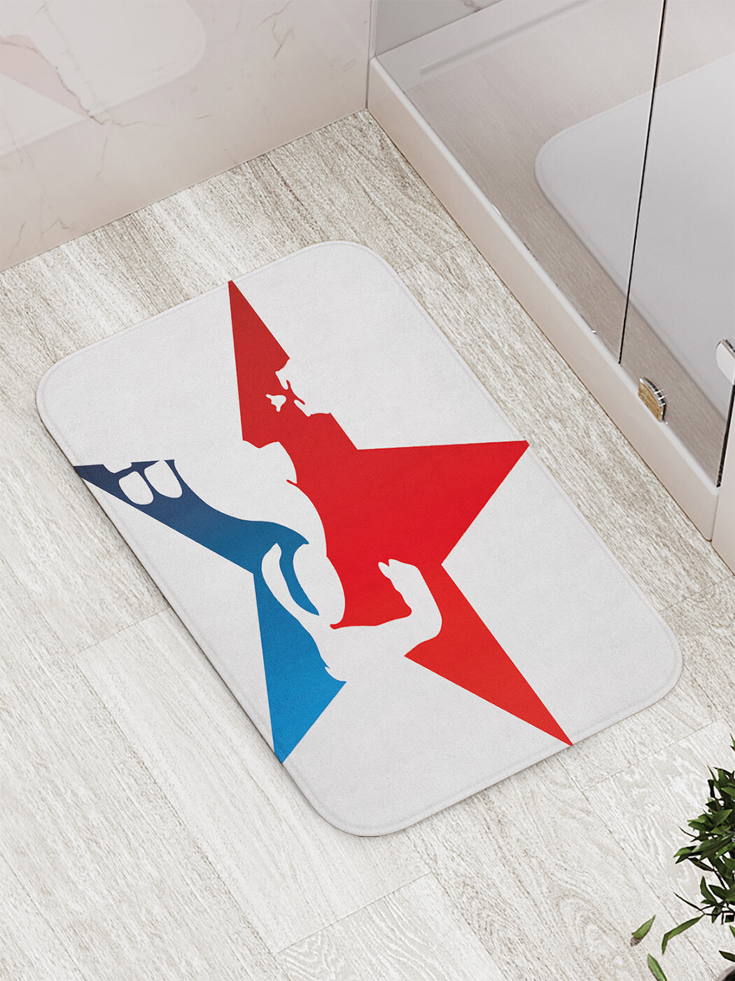 

Коврик противоскользящий JoyArty "Спортивная звезда" для ванной, сауны, бассейна, 77х52 см, Спортивная звезда