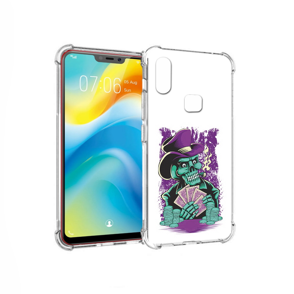 Чехол MyPads Tocco для Vivo Y85 зеленый череп с картами (PT108269.426.361)
