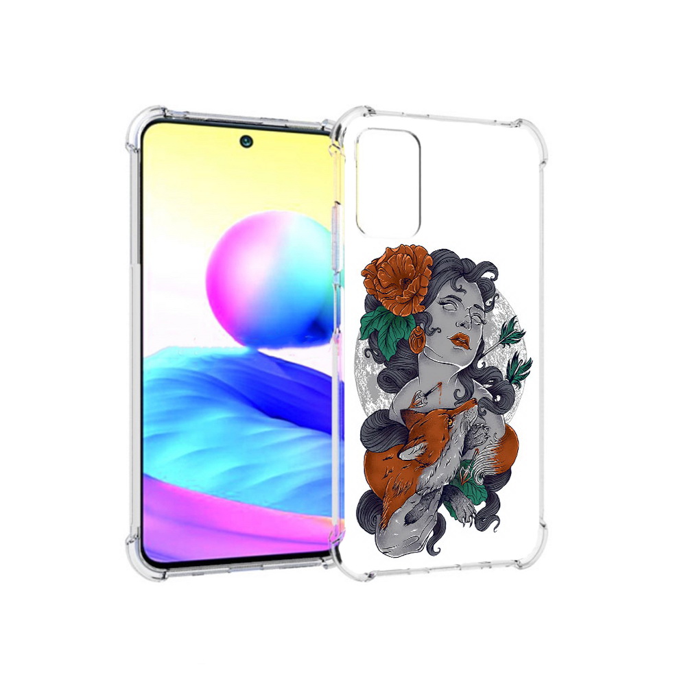 Чехол MyPads Tocco для Xiaomi Redmi Note 10 5G темная девушка с лисой (PT162080.297.639)