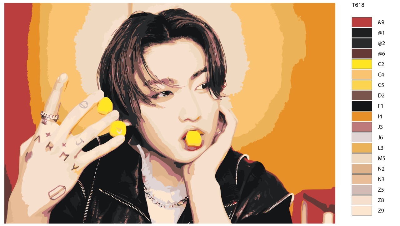 

Картина по номерам BRUSHES-PAINTS Т618, Чон Чонгук (Jung Jungkook), участник группы BTS