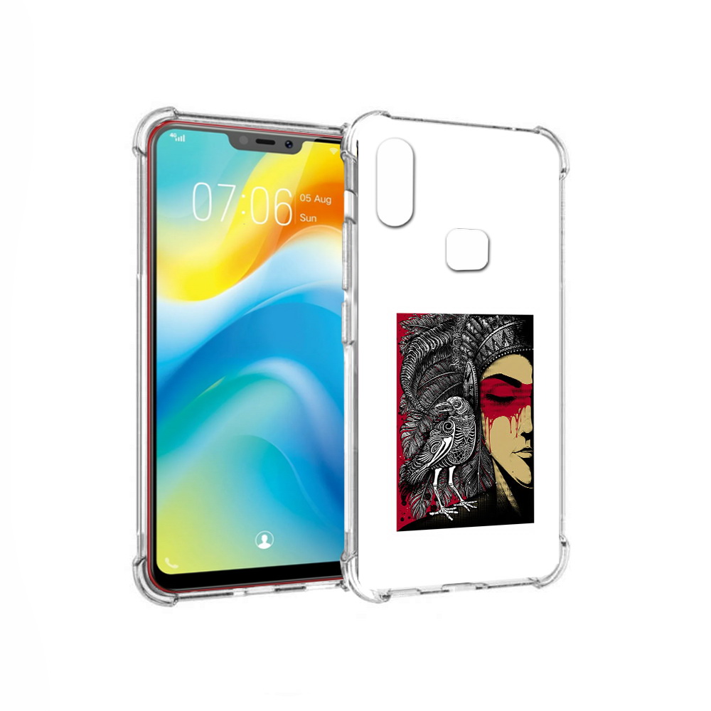 

Чехол MyPads Tocco для Vivo Y85 девушка с вороном в абстракции (PT108269.426.311), Прозрачный, Tocco