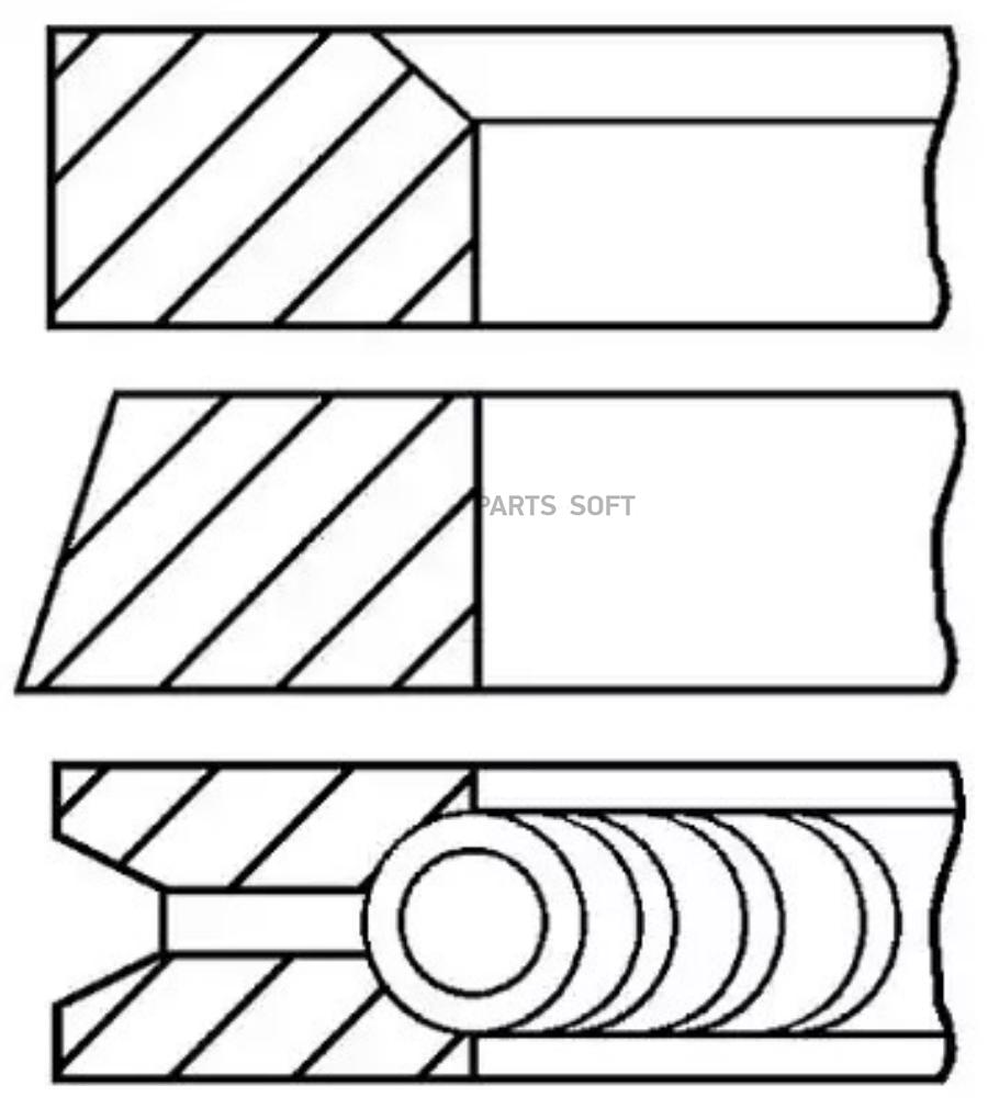 

08-502200-00_кольца поршневые! d75x1.5x1.5x2.5 STD (1) VW Golf 91-95