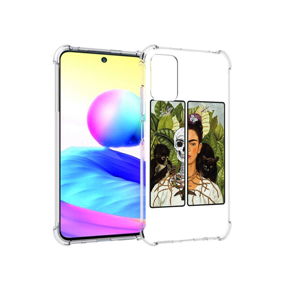 

Чехол MyPads Tocco для Xiaomi Redmi Note 10 5G сдвоенная картинка девушка скелет, Прозрачный, Tocco