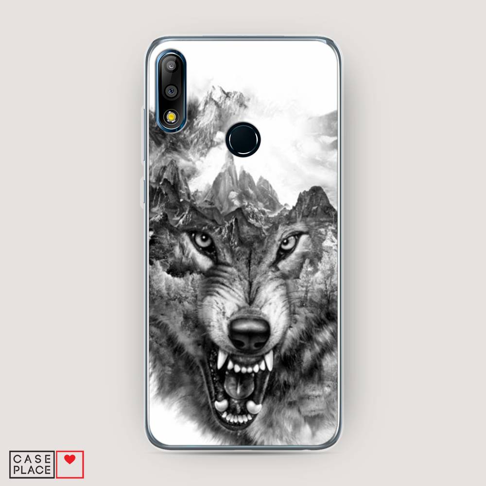 фото Чехол awog "волк в горах" для asus zenfone max pro (m2) zb631kl