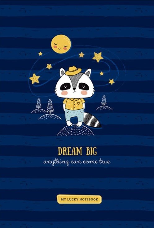 

Блокнот Bourgeois 80 листов, А5, клетка, Dreamy raccoon , 8398 (19505)