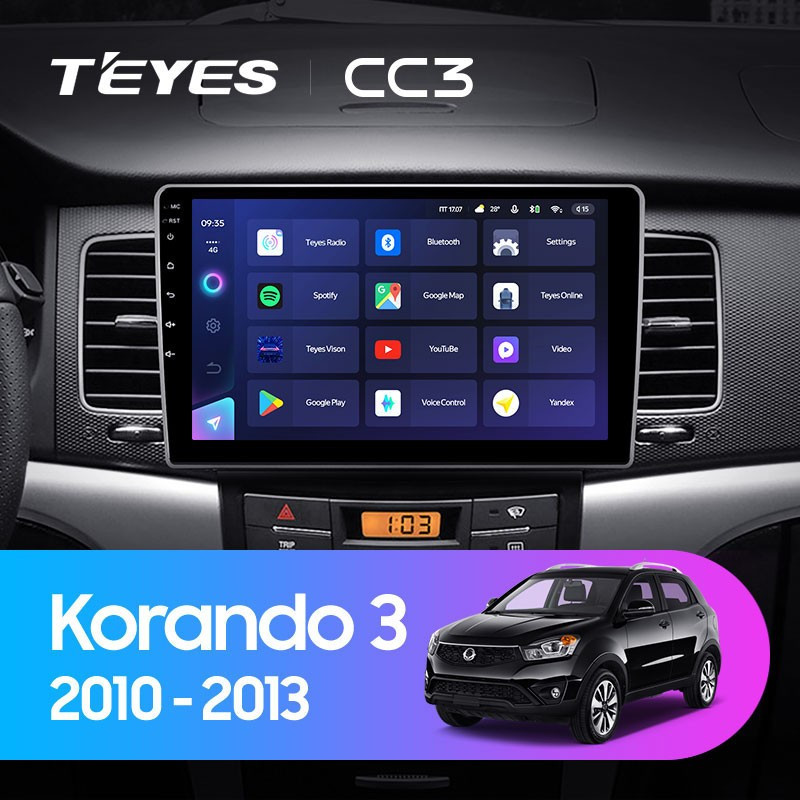 Штатная магнитола Teyes CC3L 432 SsangYong Korando 3 2010-2013 2590000₽
