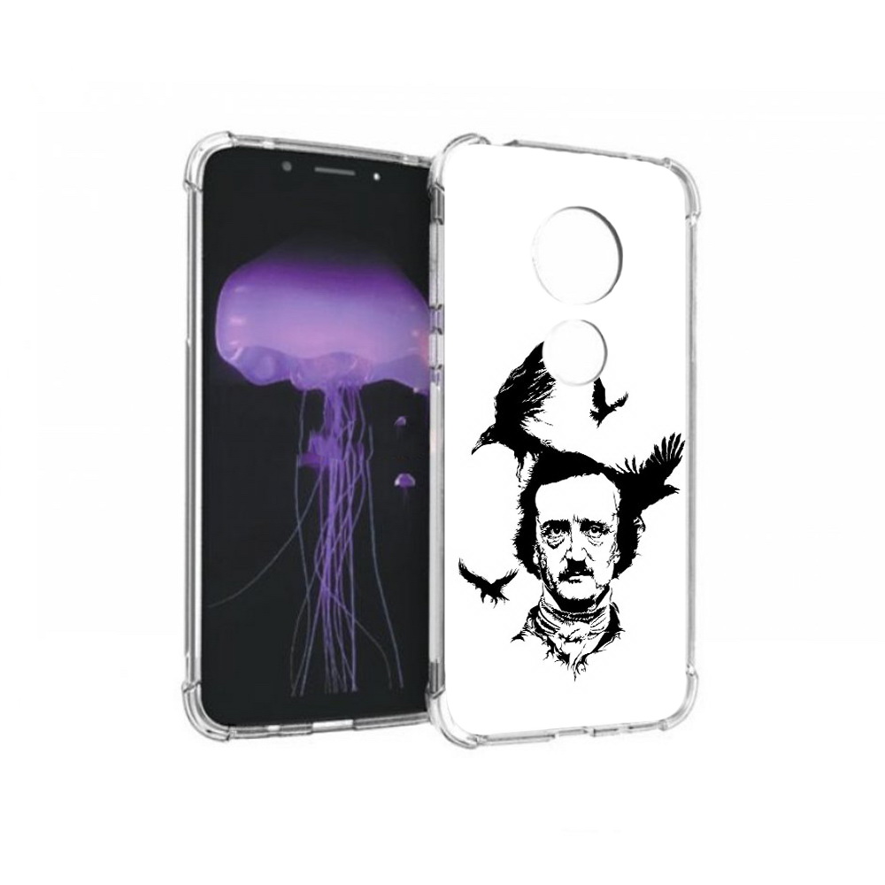 

Чехол MyPads Tocco для Motorola Moto G7 Эдгар Аллан черно белый (PT123662.354.204), Прозрачный, Tocco