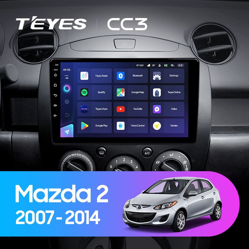 Штатная магнитола Teyes CC3L 432 Mazda 2 DE 2007-2014 2550000₽