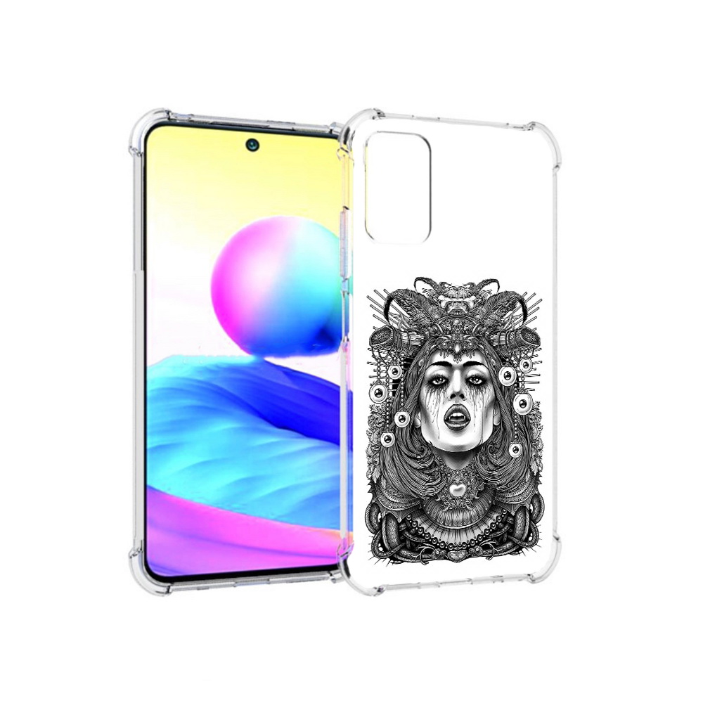 Чехол MyPads Tocco для Xiaomi Redmi Note 10 5G портрет девушки черно белый
