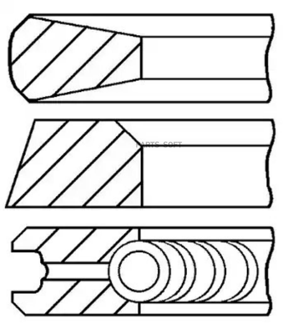 КОМПЛЕКТ ПОРШНЕВЫХ КОЛЕЦ ДЛЯ 1 ЦИЛИНДРА Goetze 0833580000