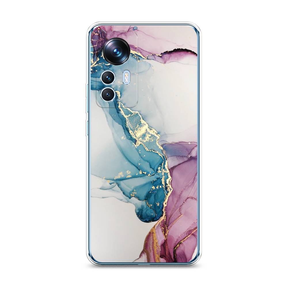 

Чехол на Xiaomi 12T "Розовые разводы рисунок", Синий;розовый;золотистый, 316650-3