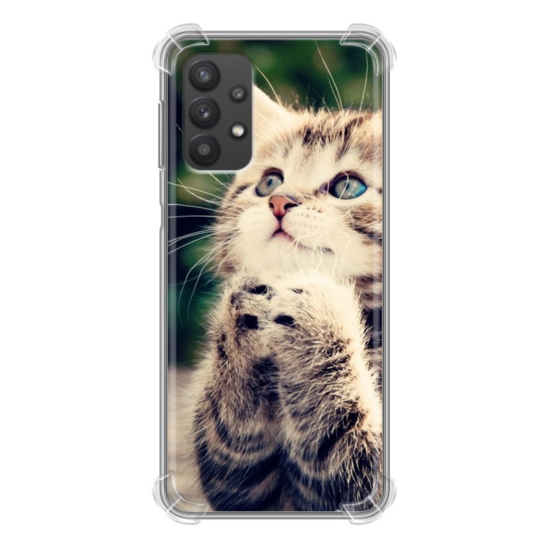 фото Дизайнерский силиконовый с усиленными углами чехол для samsung galaxy a32 котята 100gadgets
