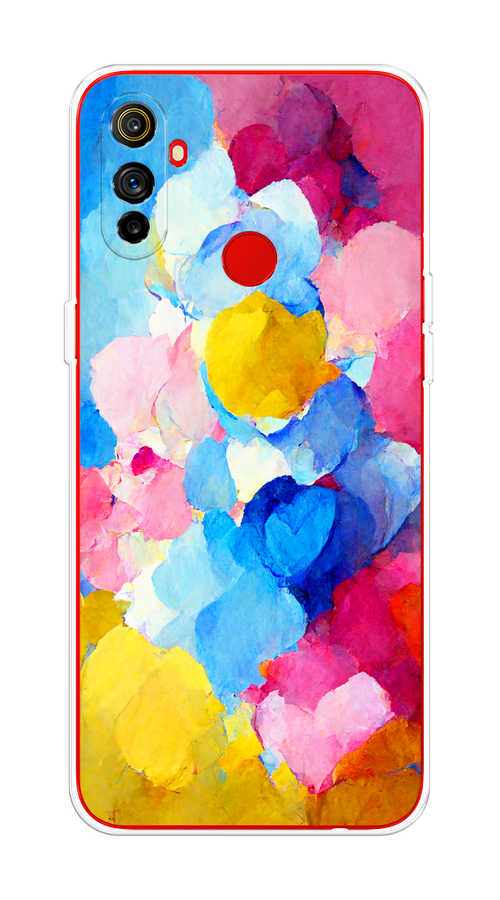 

Чехол на Realme C3 "Яркие пятна", Синий;голубой;желтый;розовый, 253050-1