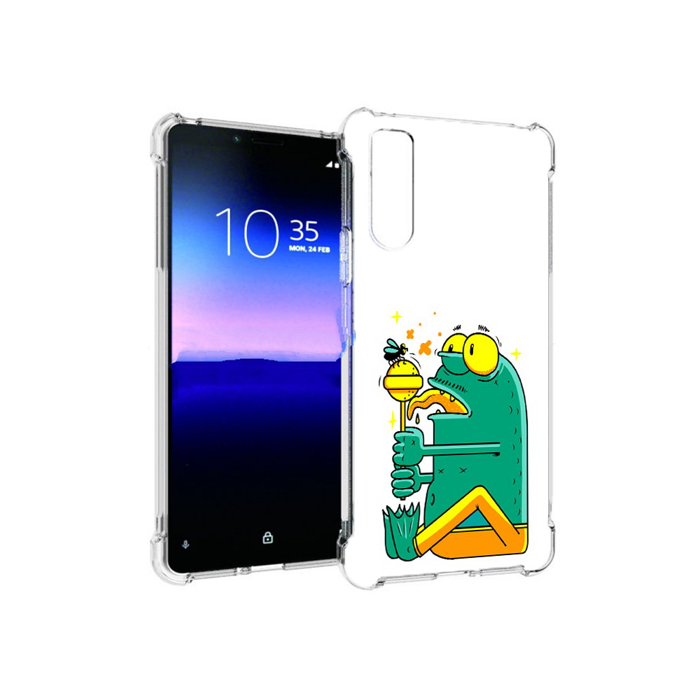 

Чехол MyPads Tocco для Sony Xperia 10 II Зеленая лягушка с чупа чупсом (PT158941.227.85), Прозрачный, Tocco