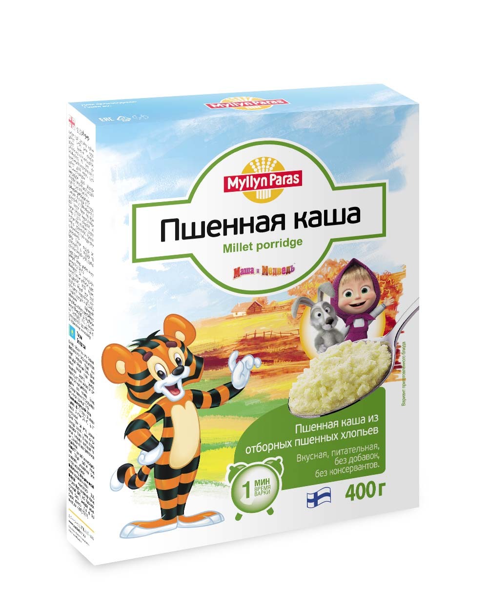 Каша пшенная Myllyn Paras из отборных пшенных хлопьев 400 г