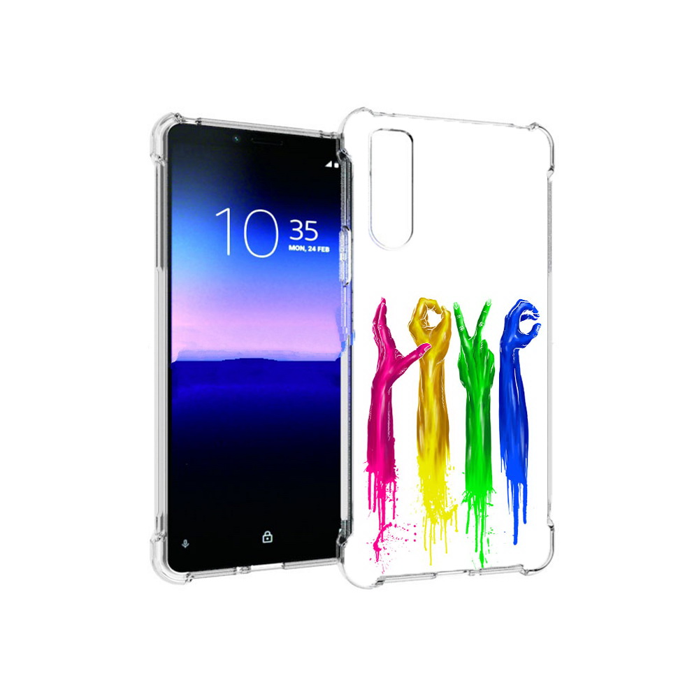 

Чехол MyPads Tocco для Sony Xperia 10 II яркие руки love (PT158941.227.707), Прозрачный, Tocco