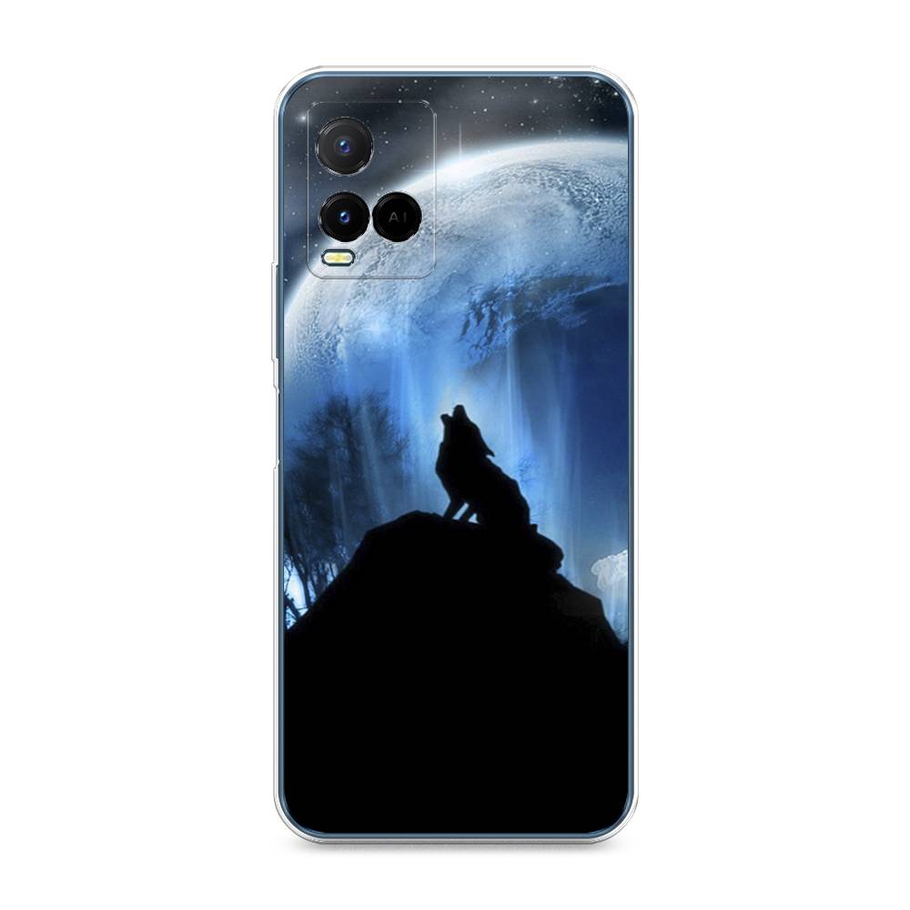 

Чехол на Vivo Y33s "Волк 2", Синий;черный;белый, 265050-1