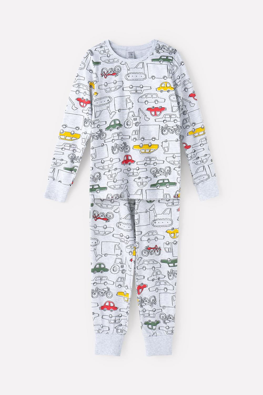 

Пижама детская CROCKID К1512/машинки на св.сером меланже р.86, К1512