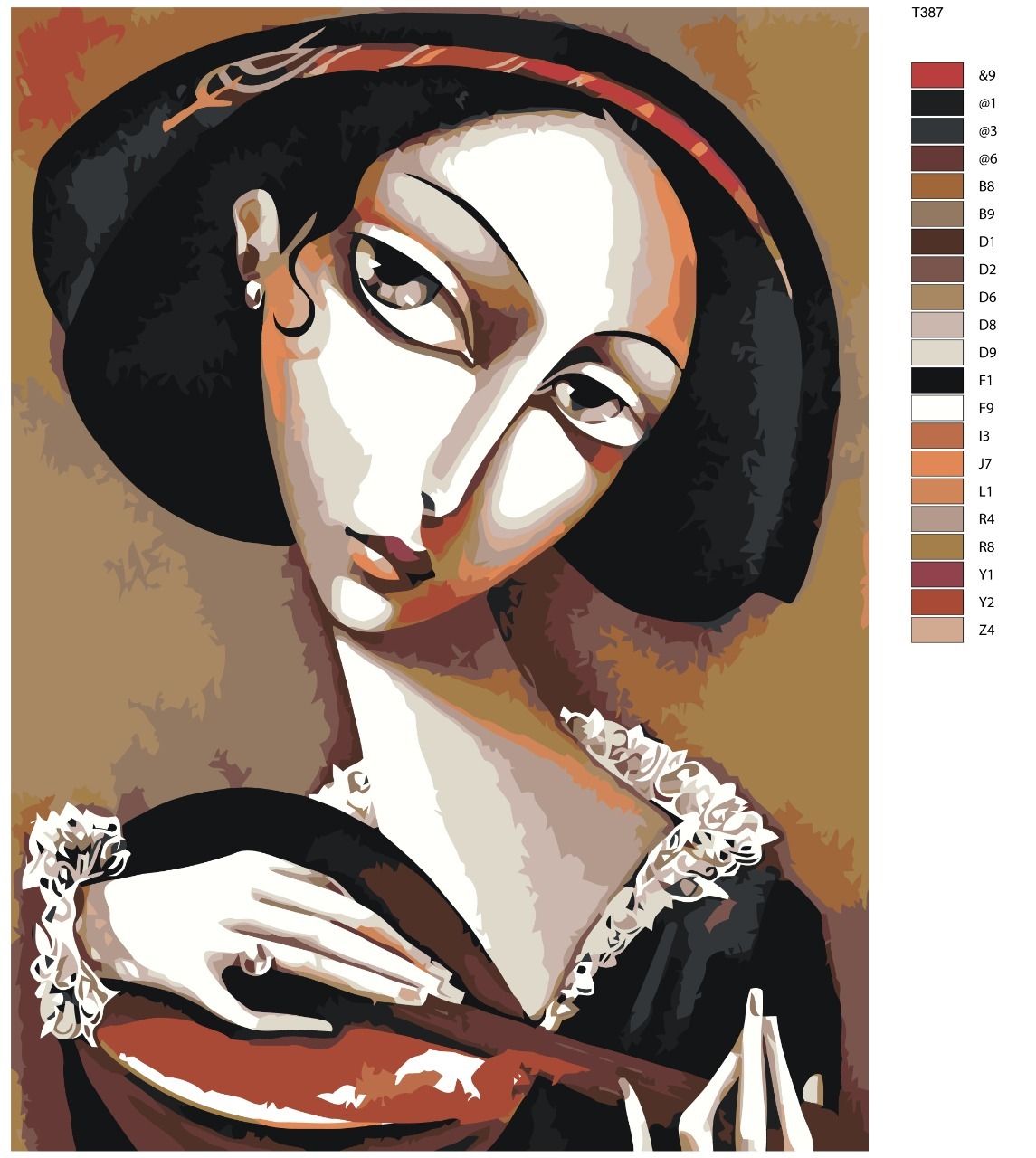 

Картина по номерам BRUSHES-PAINTS Т387, Кубиз играющей женщины