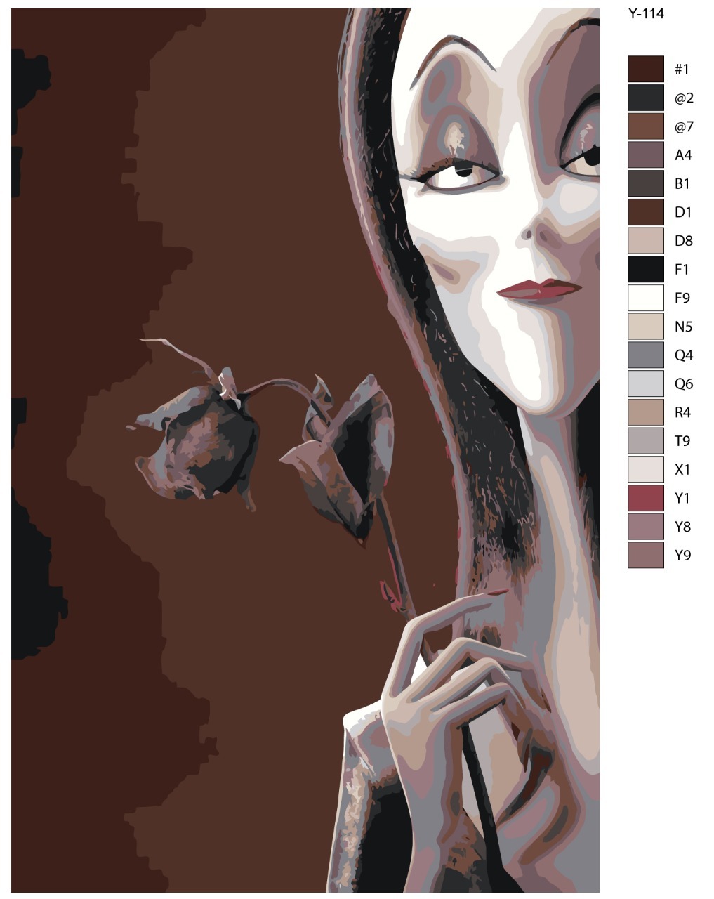 

Картина по номерам BRUSHES-PAINTS Y-114, Мортиша Аддамс из семейки Аддамс