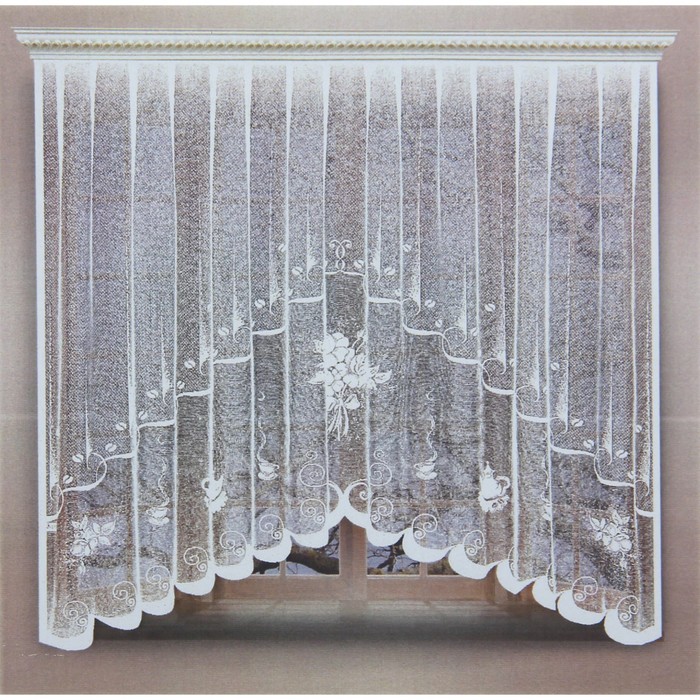 

Тюль кухонная со шторной лентой, 220х160 см, цвет белый, 100% полиэстер