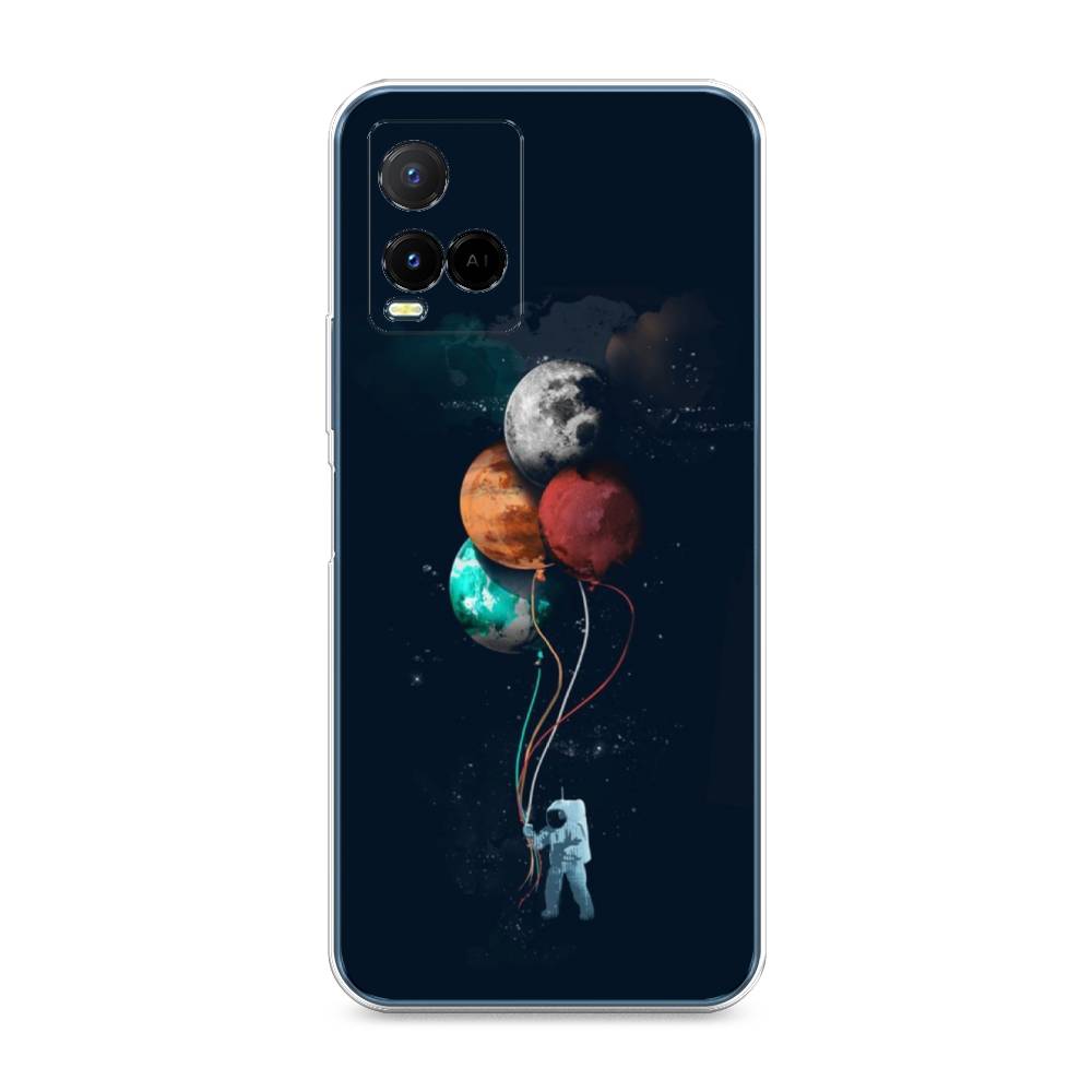 

Чехол на Vivo Y33s "Космонавт с шариками", Разноцветный, 265050-4