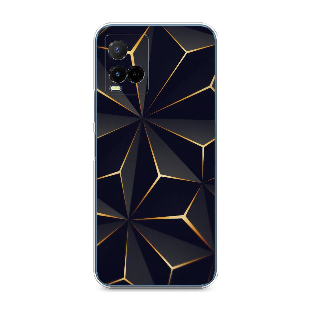 

Чехол на Vivo Y33s "Черные полигоны", Золотистый;черный, 265050-3