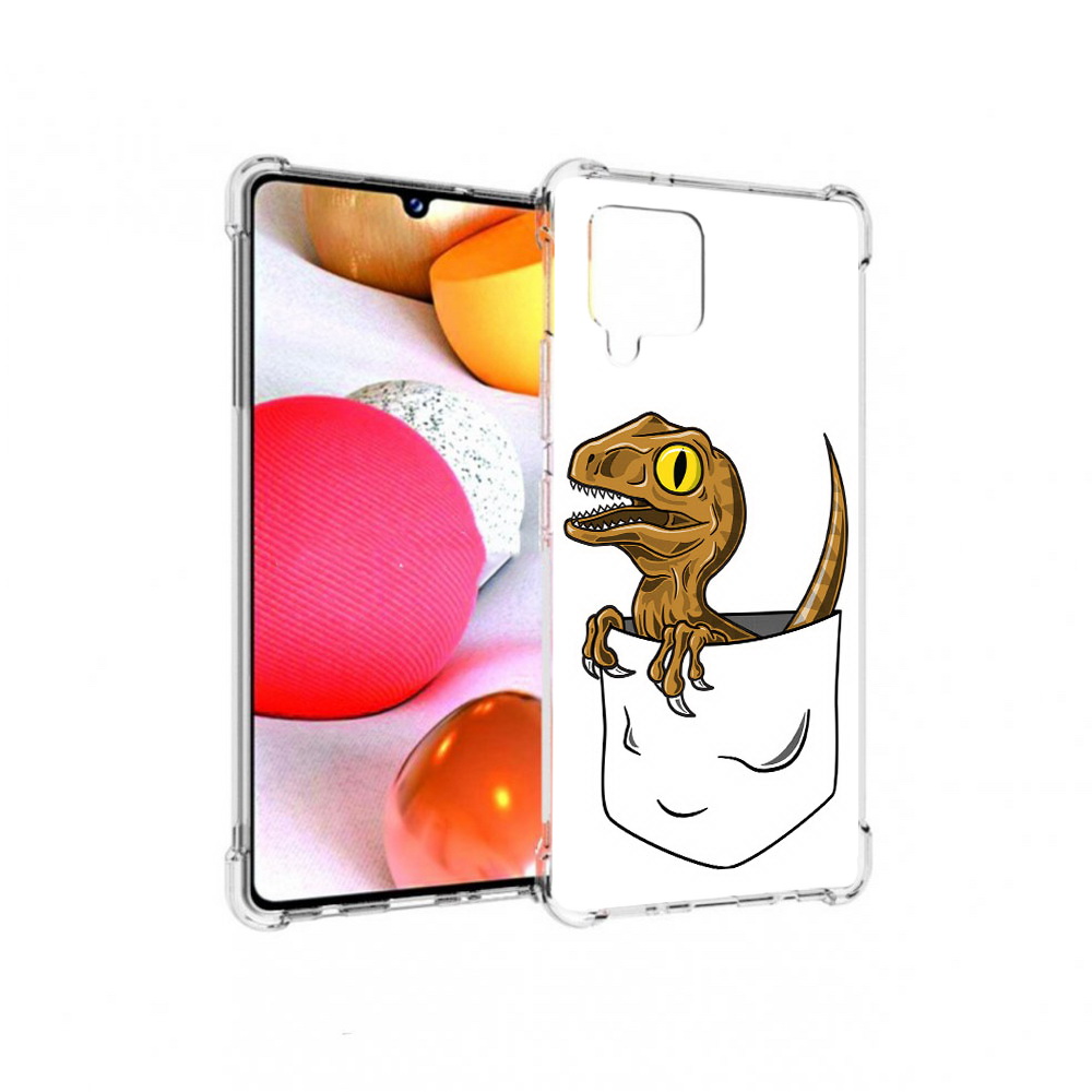 

Чехол MyPads Tocco для Samsung Galaxy A42 динозавр в кармане (PT226910.539.327), Прозрачный, Tocco