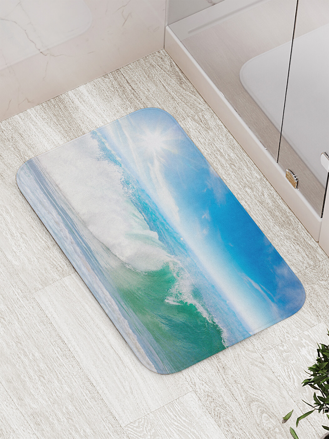 

Коврик противоскользящий JoyArty "Морской прибой" для ванной, сауны, бассейна, 77х52 см, Морской прибой