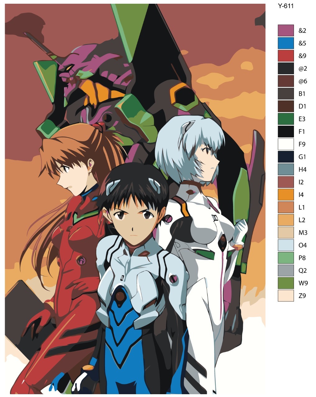 Картина по номерам evangelion