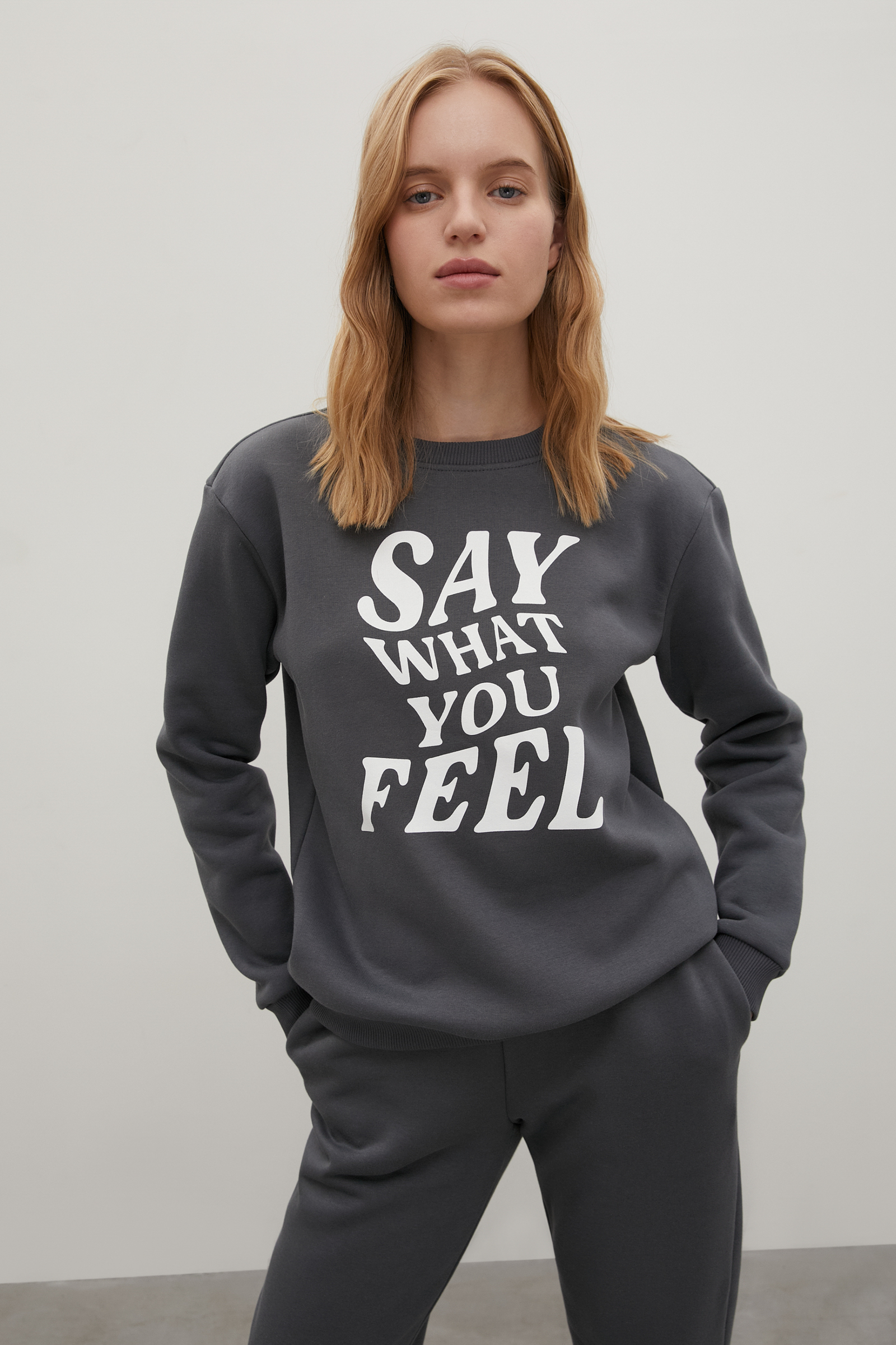 

Свитшот женский Finn Flare FAC13018-3P серый XS, FAC13018-3P