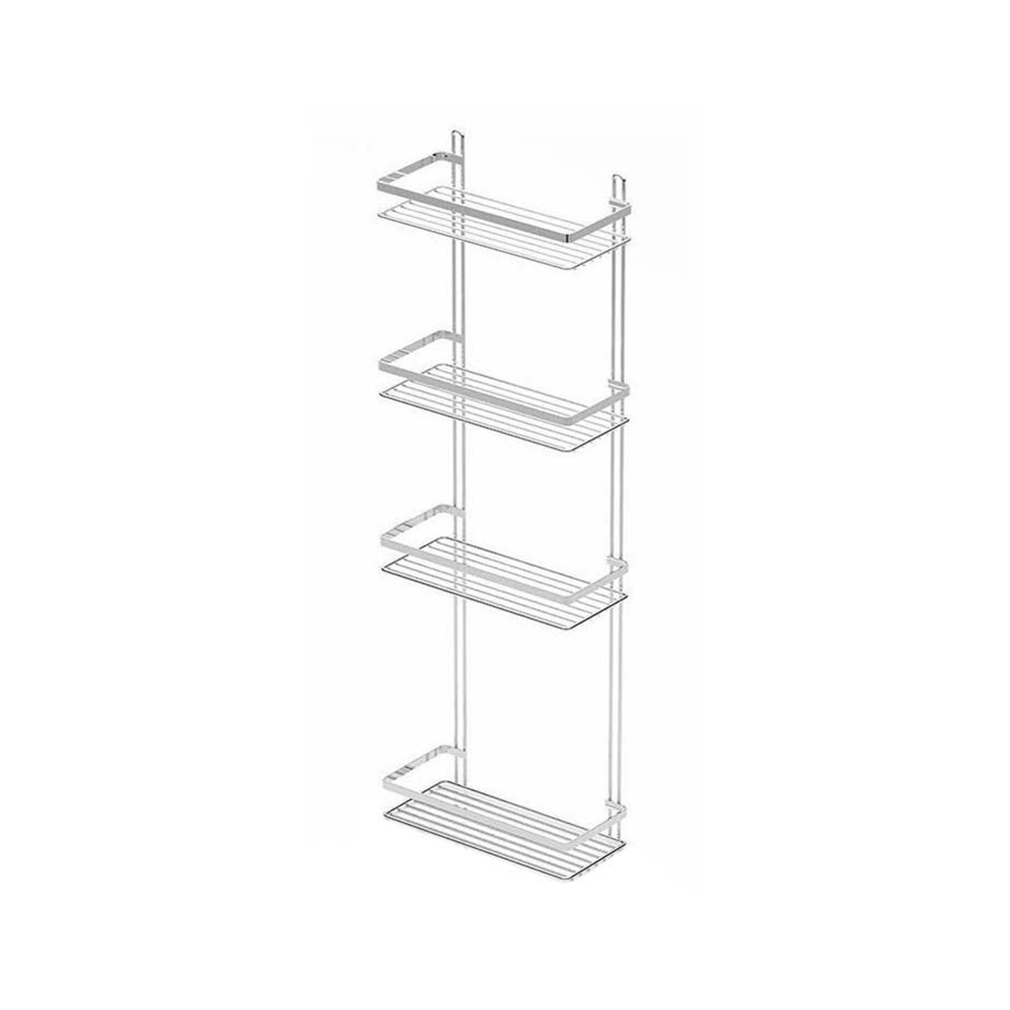 

Полка для ванной Tekno-tel прямая 4 яруса хром 12 x 25 x 76 см