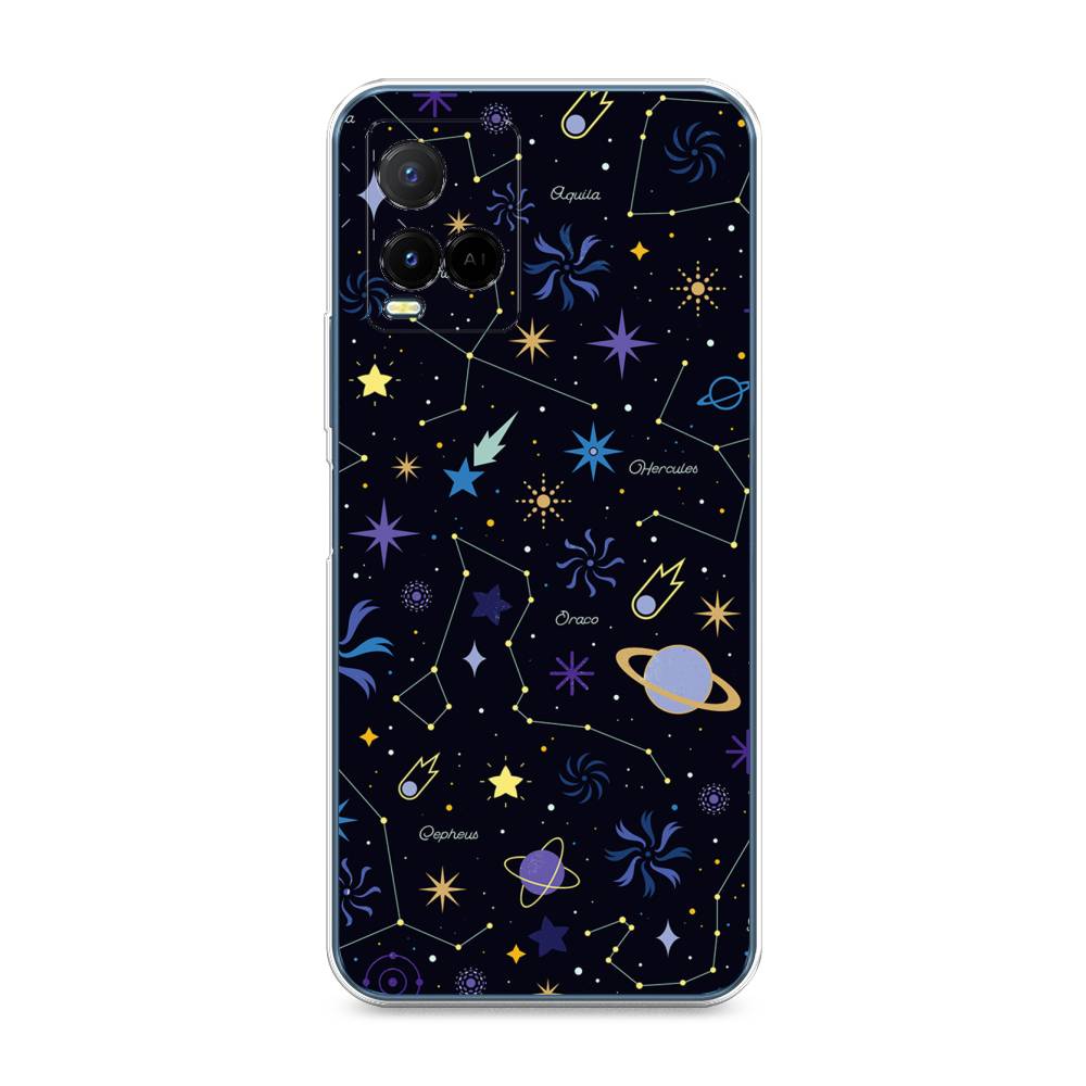 

Чехол на Vivo Y33s "Цветной космос", Желтый, 265050-2